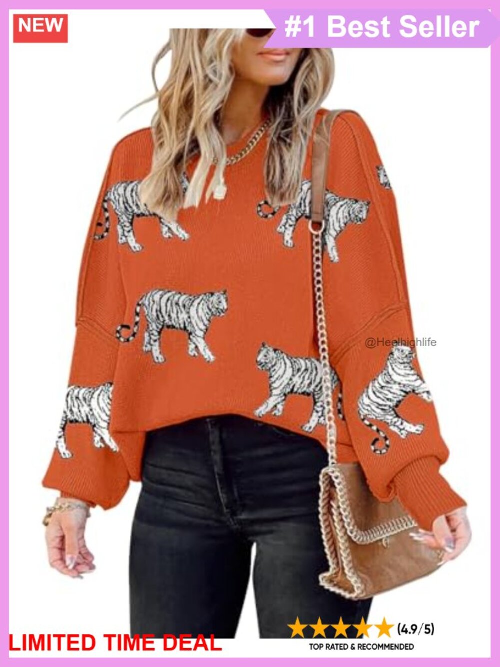 Oversized Batwing Sleeve Cable Knit Pullover Sweater Pearl Detail